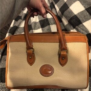 Dooney & Bourke Brown and Cream Leather Satchel